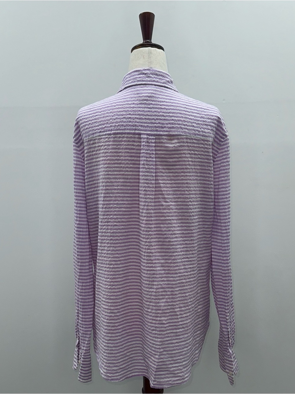 J. Crew Light Purple Striped Long Sleeve Lightweight Top Beachy Coastal Size Med - Picture 3 of 10